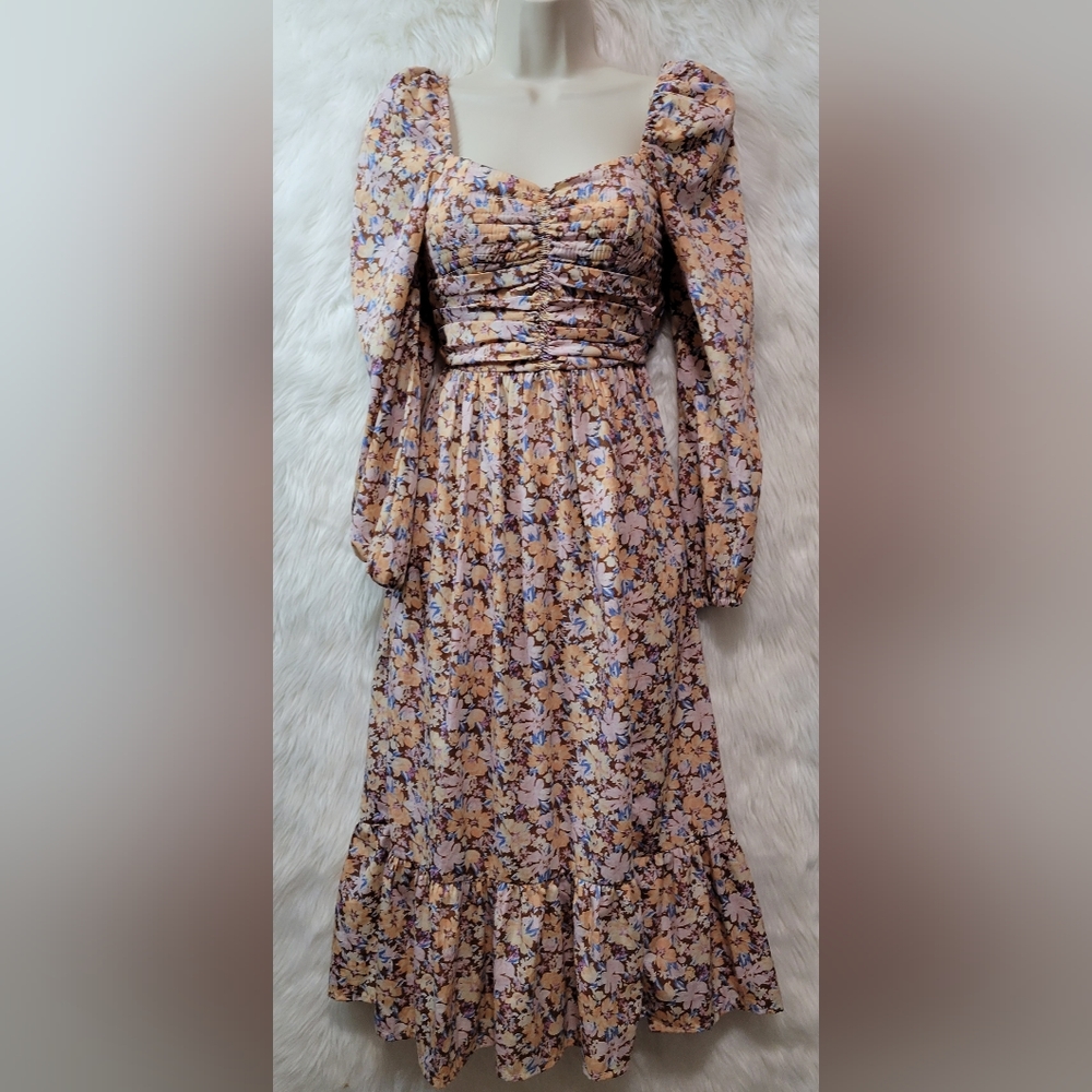 Land Of the Free Cottagecore Pink Festival Floral Dress Feminine Romantic Sweet